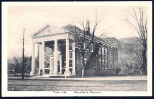 Town Hall Woodstock Vermont unused c1920