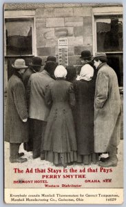 K29/ Omaha Nebraska Postcard Belmont Hotel Thermometer Coshocton Ohio 452
