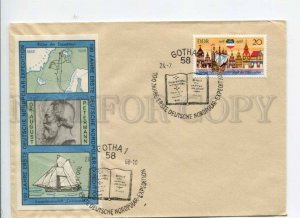 291160 EAST GERMANY GDR 1968 COVER Gotha North Pole expeditions cancellations