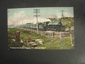 PORTLAND & BOSTON EXPRESS RR TRAIN c1910 Postcard