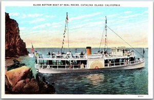 Glass Bottom Boat Sail Rocks Catalina Island California Rock Formation Postcard