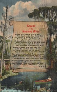 Vintage Postcard 1946 Legend of the Spanish Moss P.M.L. Poem Poets Louisiana LA