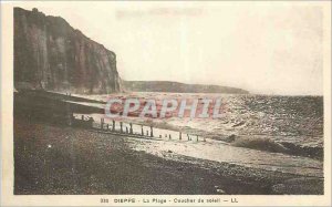 Old Postcard Dieppe The Beach Sunset