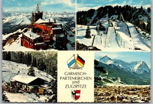 Garmisch-Partenkirchen & Zugspitze  Germany  Postcard