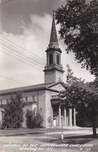 Illinois Waukegan Church Of The Immaculate Conception Real Photo