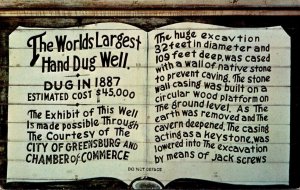 Kansas Greensburg Scroll At World's Largest Hand Dug Well