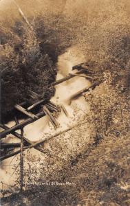 St Regis Montana Waterfall Scene Real Photo Antique Postcard K25001