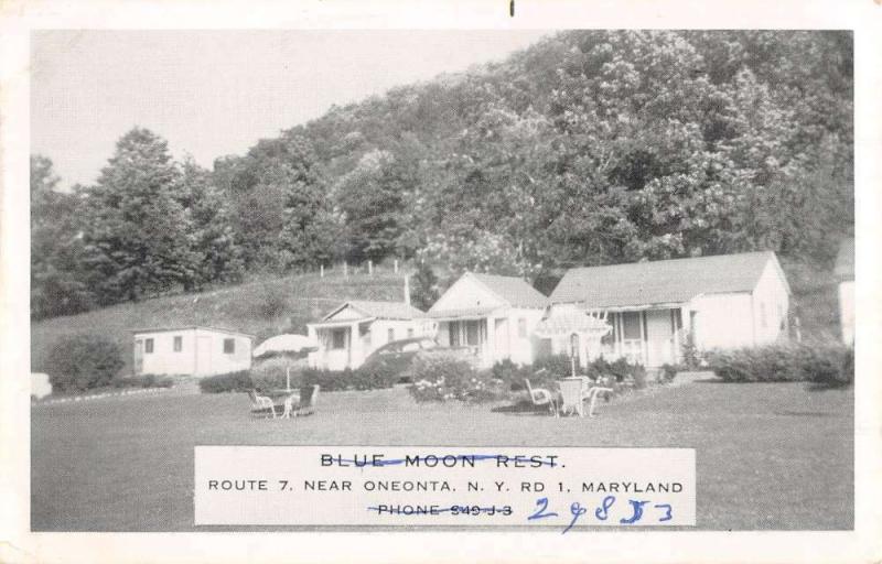 Oneonta Maryland Blue Moon Rest Street View Antique Postcard K42935