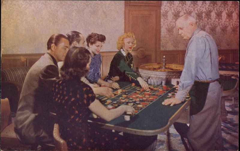 Reno Nevada NV Roulette Table Gambling Casino Vintage Postcard