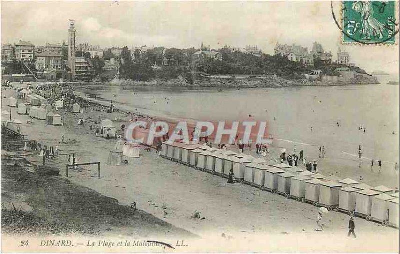 Old Postcard Dinard The Beach