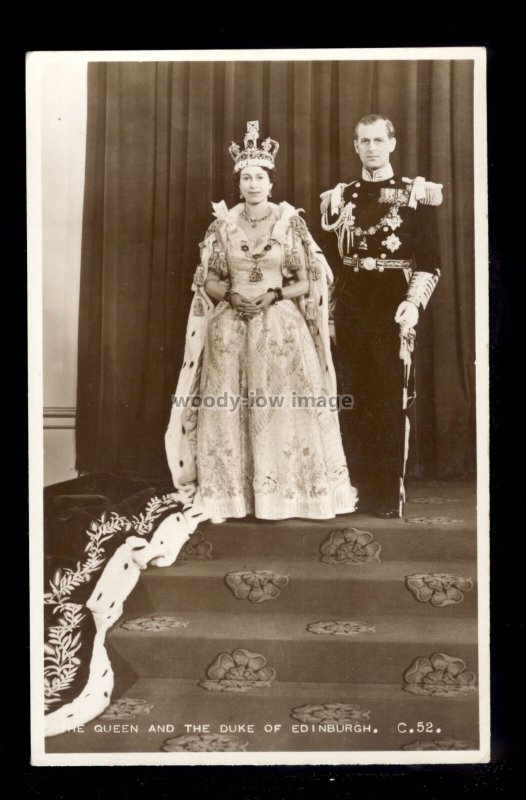 r4167 - Coronation Souvenir - The Queen with the Duke of Edinburgh - postcard