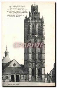 Old Postcard Verneuil Sur Avre Church Ste Madeleine