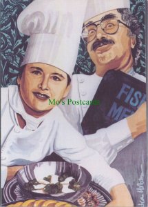 Art Postcard - Chef & Apprentice, Watercolour by Artist Jean Hobson RR14381