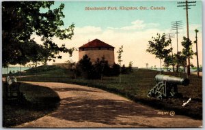 Macdonald Park Kingston Ontario Canada Canon Roadway Martello Tower Postcard