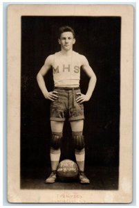 c1917 High School Basketball Champion Thompson Monticello NY RPPC Photo Postcard