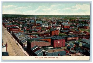 c1910 Bird's-Eye View Exterior Building Road Columbus Indiana Vintage Postcard