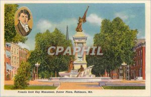 Postcard Modern Francis Scott Key Monument Eutaw Place Baltimore Md Cathedral...