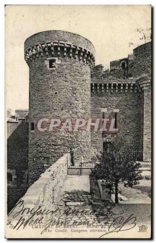 Old Postcard Brest Entree Du castle dungeon