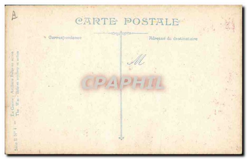 Old Postcard Belgian Militaria Artillery in Action