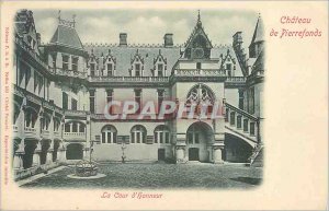 Old Postcard Chateau de Pierrefonds The Court of Honor (map 1900)
