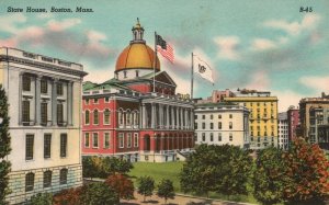 Vintage Postcard 1910's View of State House Boston Massachusetts MA