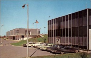 MORGANTOWN WV Airport Parking Lot CLASSIC CARS Old Postcard