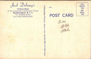 Jack Delaneys Our Hay Loft Greenwich Village New York City Linen Postcard