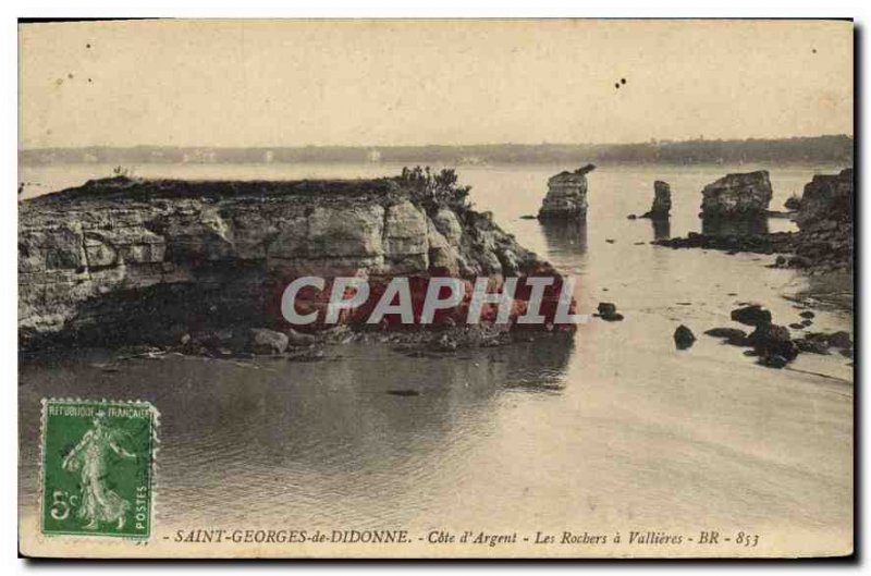 Old Postcard Saint Georges de Didonne Cote d'Argent Les Rochers Vallieres