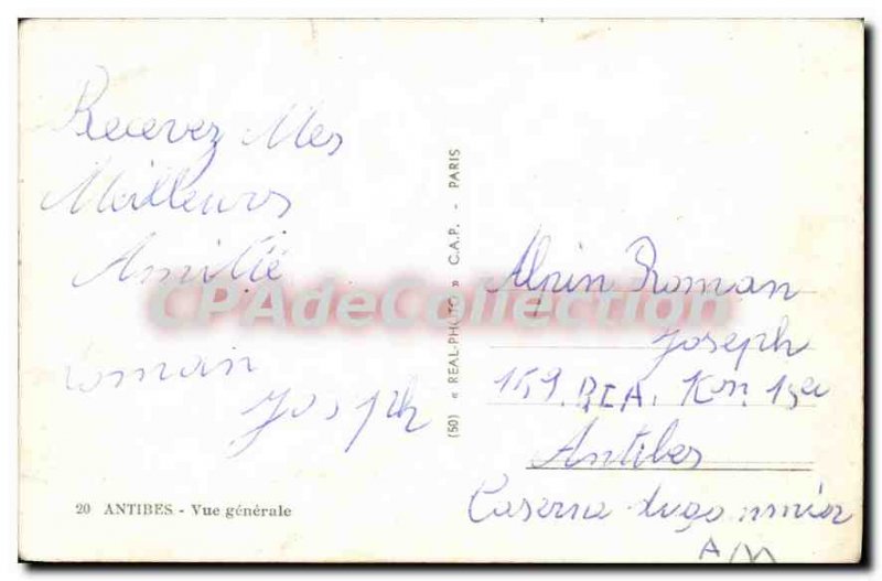 Postcard Old Antibes Vue Generale