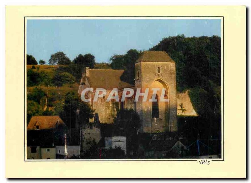 Postcard Modern Reflections of Perigord St Amand de Coly the abbey church (tw...