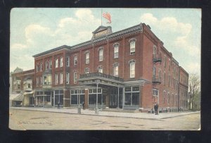 BLUFFTON INDIANA DOWNTOWN BLISS HOTEL VINTAGE POSTCARD 1907