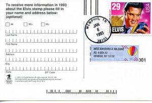 First Day Cover -  1992 Elvis Stamp Design Poll