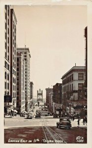 TACOMA WASHINGTON~LOOKING EAST ON 11th~1950s ELLIS #1205 REAL PHOTO POSTCARD