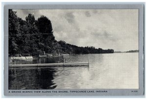 c1930 Grand Scenic View Along Shore Tippecanoe Lake Indiana IN Vintage Postcard 