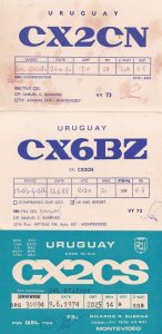 Uruguay Vintage Radio Station 3x QSL Radio Card s
