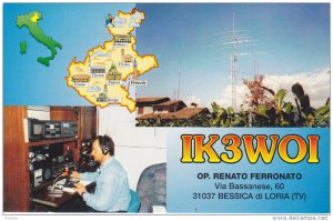 Ham Radio Station , Bessica di Loria (TV) , Italy , 50-70s w/ map