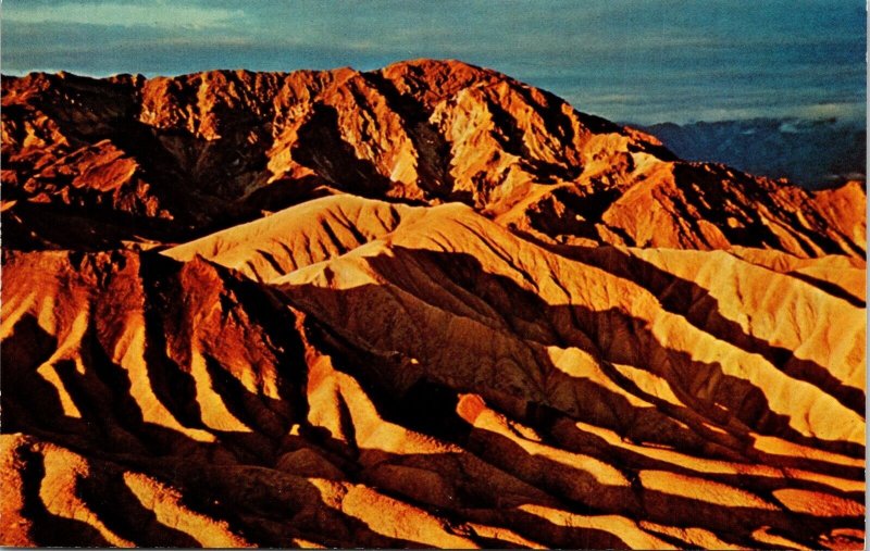 Golden Canyon Sunrise Zabriskie Point Death Calley National Monument Postcard  