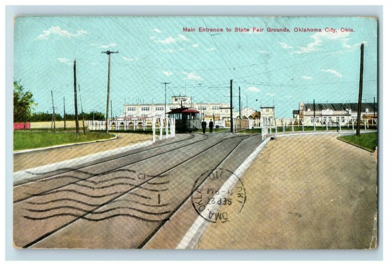 Circa 1910 Main Entrance State Fair Grounds, Oklahoma City, Oklahoma Vintage P15 