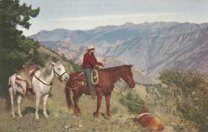 Western Deer Hunter - Cowboy, Horse, Dog, Deer