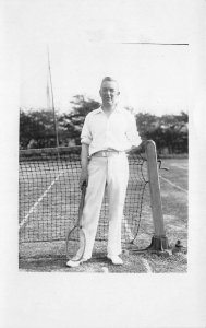 Tennis Player Sports Real Photo Vintage Postcard AA71212