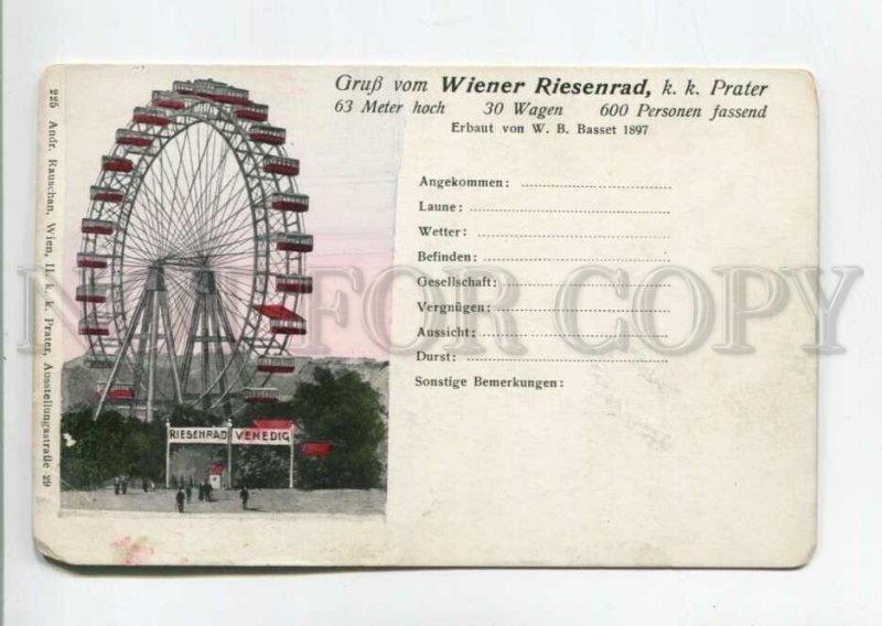 475924 Gruss WIENER RIESENRAD VENEDIG Ferris wheel Prater Park VIENNA Austria