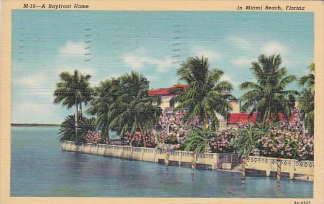 Florida Miami Beach Beautiful Bayfront Home 1941 Curteich