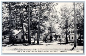 c1950 Cabins At Olson's Little Winnie Resort Grove Deer River Minnesota Postcard