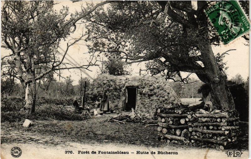 CPA FONTAINEBLEAU - Foret de FONTAINEBLEAU - Hutte de Bucheron (638999)