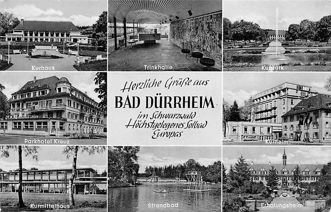 Bad Duerrheim Kurhaus Trinkhalle Kurmittelhaus Parkhotel Kreuz Kurpark Hippostcard
