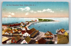 Fort Mansfield Road  Watch Hill  Narragansett Bay   Rhode Island  Postcard