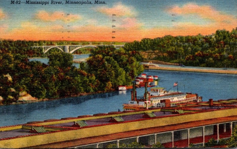 Minnesota Minneapolis Mississippi River Showing Northern Terminal Of Federal ...