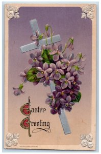 John Winsch Artist Signed Postcard Easter Greetings Cross Flowers Salisbury MD