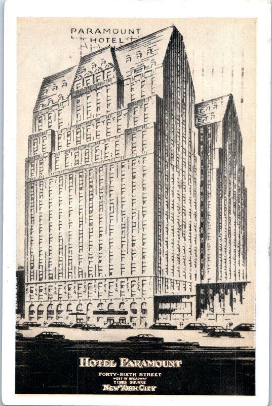 Hotel Paramount New York City New York Postcard 1952