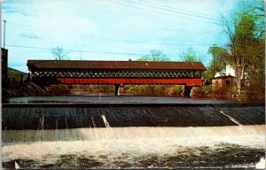 Covered Bridge West Swanzey New Hapshire Nh Lattice Truss Carleton Unp Postcard